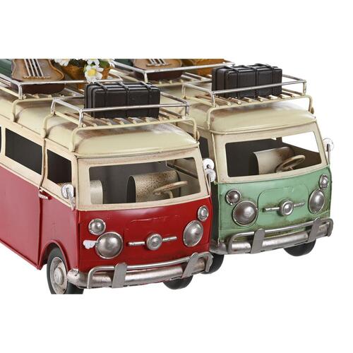 Dekorativ figur Home ESPRIT Varevogn Rød Grøn Vintage 25 x 12 x 17 cm (2 enheder)