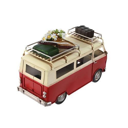 Dekorativ figur Home ESPRIT Varevogn Rød Grøn Vintage 25 x 12 x 17 cm (2 enheder)
