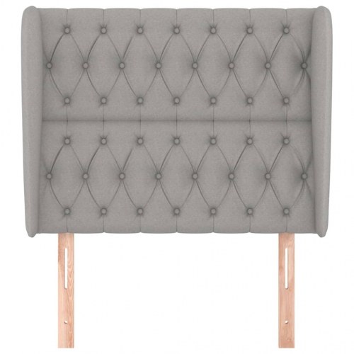 Sengegavl med kanter 93 x 23 x 118/128 cm - lysegrå