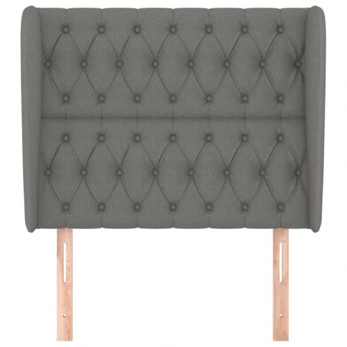 Sengegavl med kanter 93 x 23 x 118/128 cm - mørkegrå