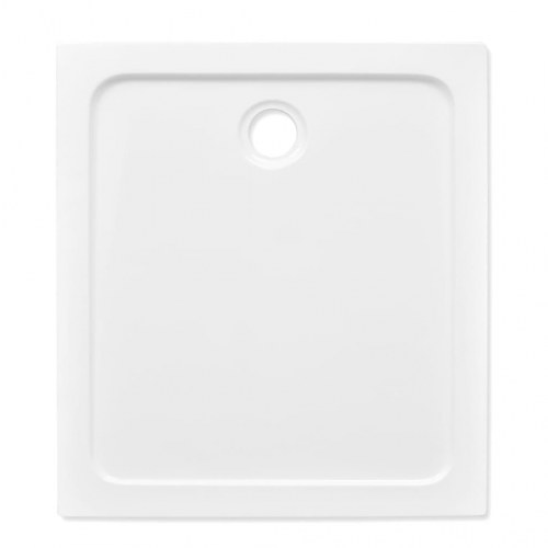 Rektangulært ABS brusekar 80 x 90 cm hvid