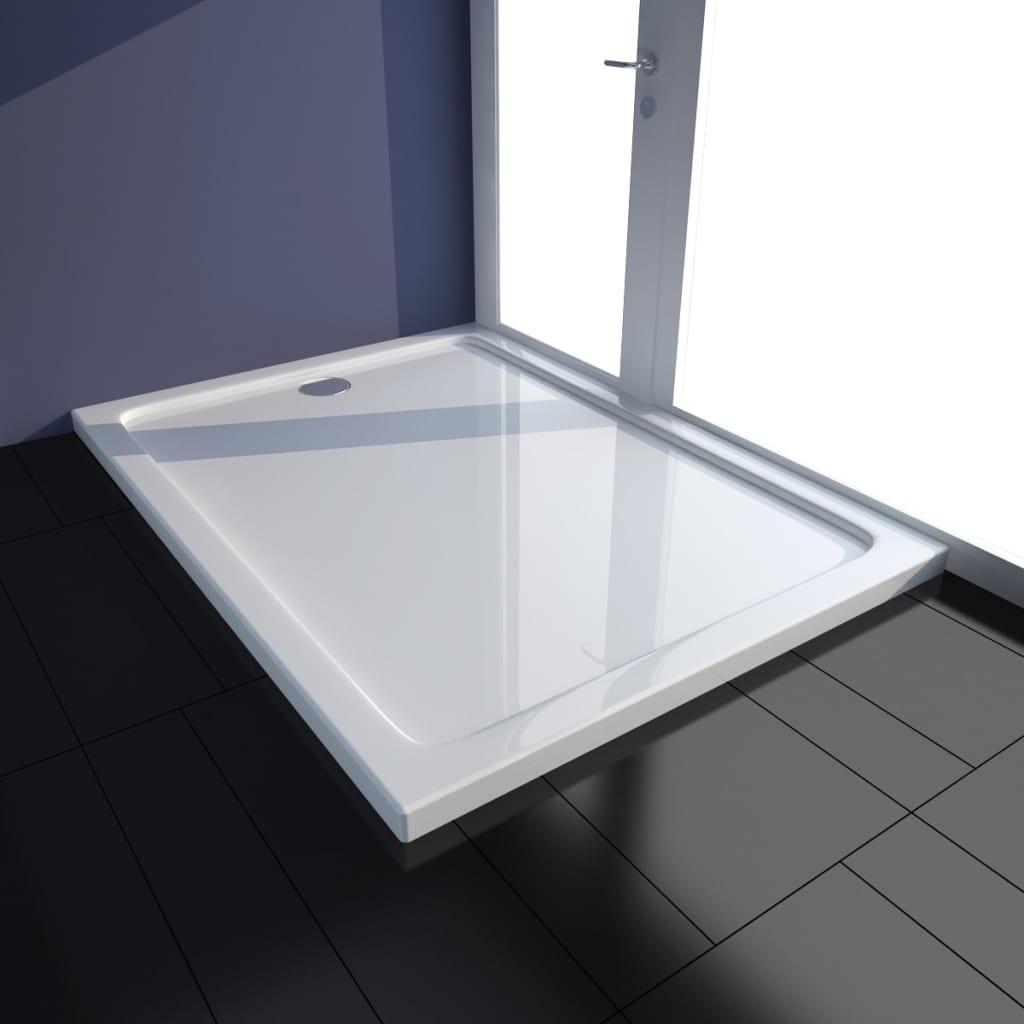 Rektangulært ABS brusekar 80 x 110 cm hvid