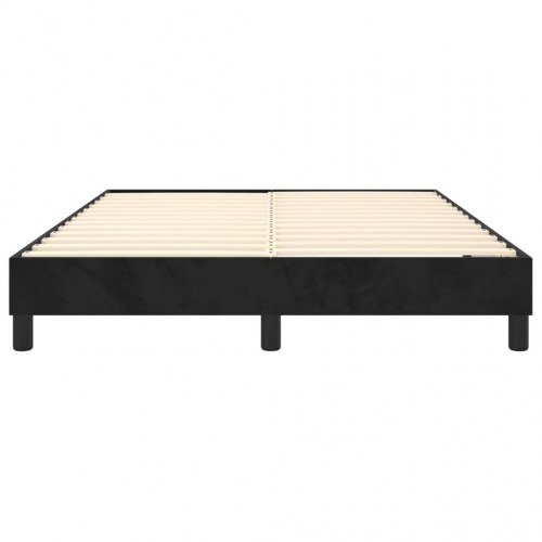 Boxspring sengeramme i fløjl - sort 140 × 190 cm