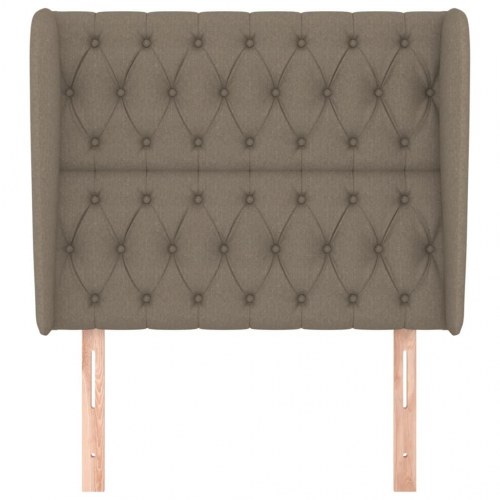 Sengegavl med kanter 93 x 23 x 118/128 cm - gråbrun