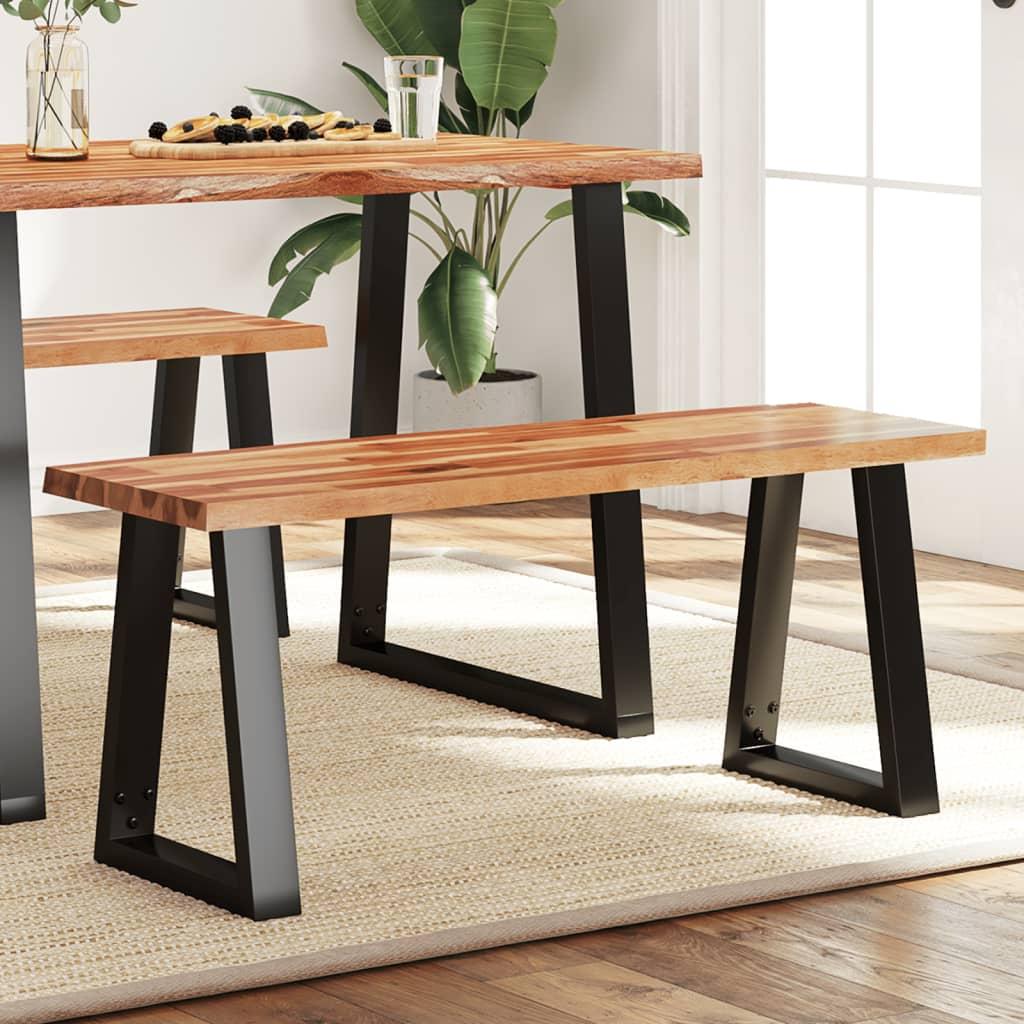 Bænk Med Naturlig Kant Massivt Akacietræ - 110 cm