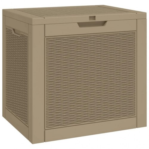 Opbevaringskasse til haven 118 l - polypropylen, 55,5×43×53 cm, lysebrun