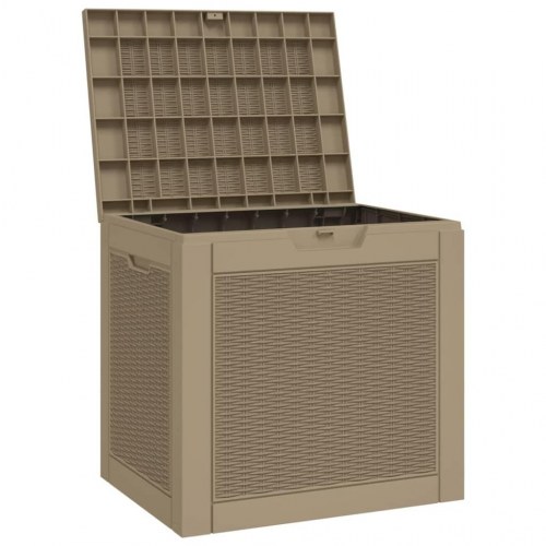 Opbevaringskasse til haven 118 l - polypropylen, 55,5×43×53 cm, lysebrun