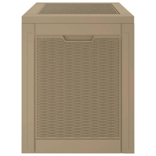 Opbevaringskasse til haven 118 l - polypropylen, 55,5×43×53 cm, lysebrun