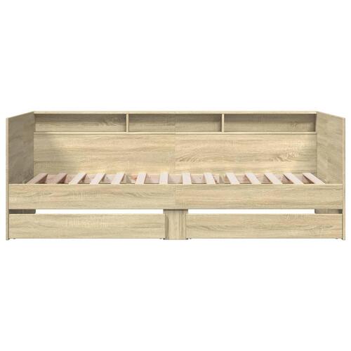 Daybed med skuffer uden madras 75x190 cm sonoma-eg