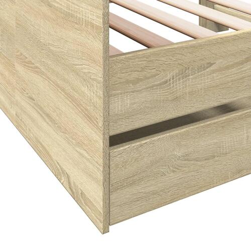 Daybed med skuffer uden madras 75x190 cm sonoma-eg