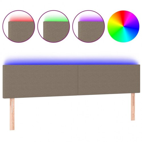 Sengegavl med LED-lys 200 x 5 x 78/88 cm - gråbrun