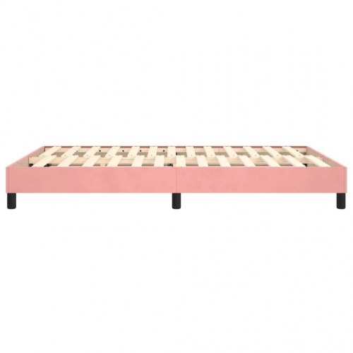 Boxspring sengeramme 140×200 cm i fløjl - lyserød