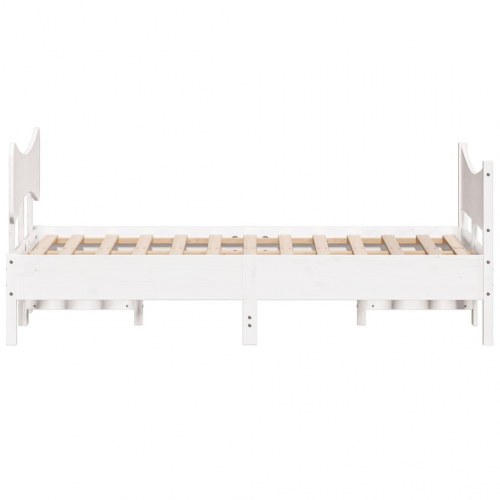 Sengeramme uden madras i massivt fyrretræ 135 x 190 cm - hvid