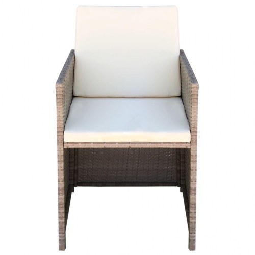 Havestole 2 stk. med hynder og puder - polyrattan, beige