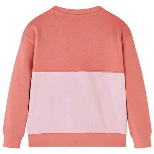 Sweatshirt til børn str. 128 - farveblok i pink/lyserød