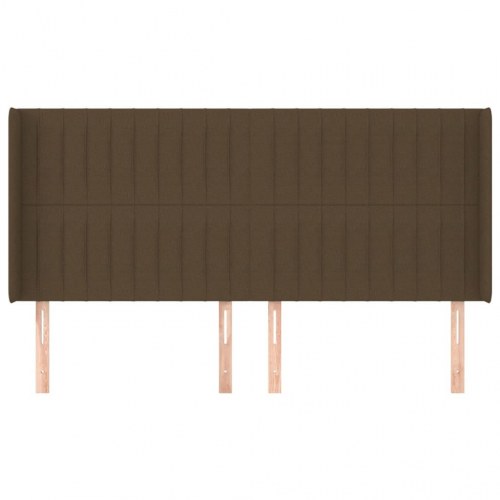 Sengegavl med kanter 183 x 16 x 118/128 cm stof mørkebrun