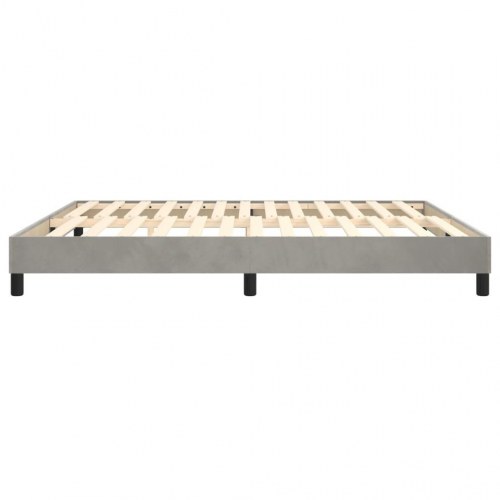 Boxspring sengeramme i fløjl - lysegrå 160 x 200 cm