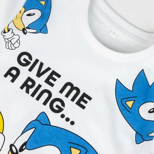 Børne Kortærmet T-shirt Sonic Hvid 12 år