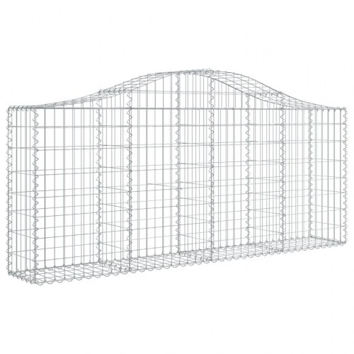 Buede gabionkurve - 8 stk. 200×30×80/100 cm i galvaniseret jern