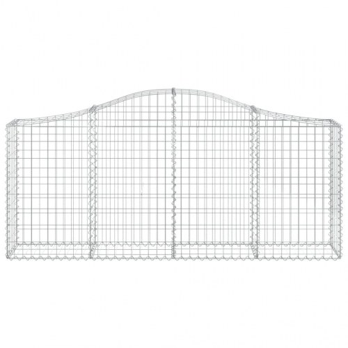 Buede gabionkurve - 8 stk. 200×30×80/100 cm i galvaniseret jern