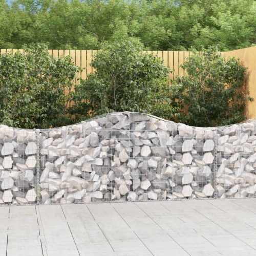 Buede gabionkurve - 6 stk. 200 × 30 × 80/100 cm i galvaniseret jern