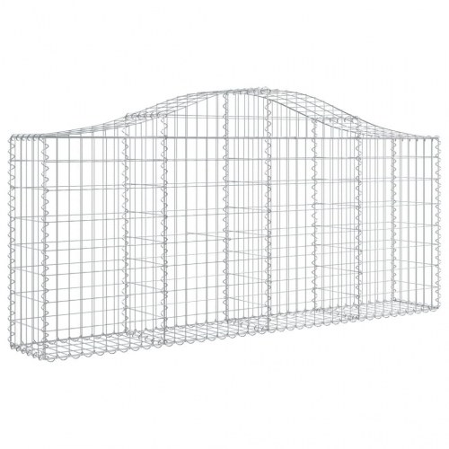 Buede gabionkurve - 6 stk. 200 × 30 × 80/100 cm i galvaniseret jern