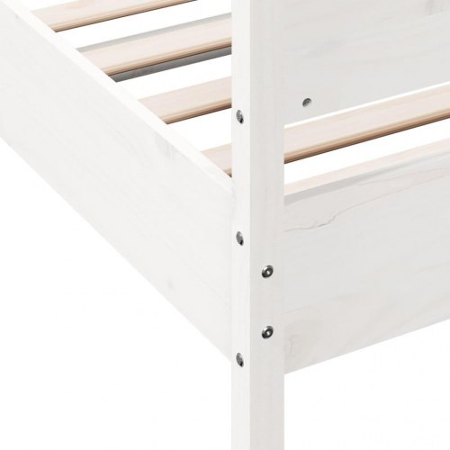 Sengeramme uden madras 100x200 cm massivt fyrretræ hvid