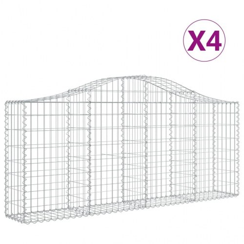 Buede gabionkurve - 4 stk. 200×30×80/100 cm i galvaniseret jern
