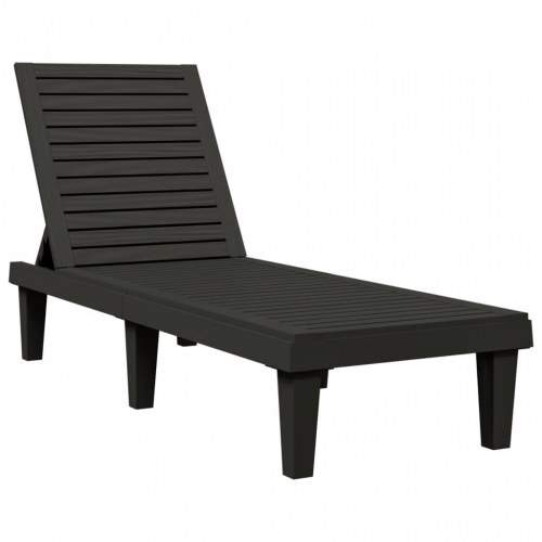 Liggestole sæt med 2 - justerbart ryglæn, polypropylen, sort 155×58×83 cm