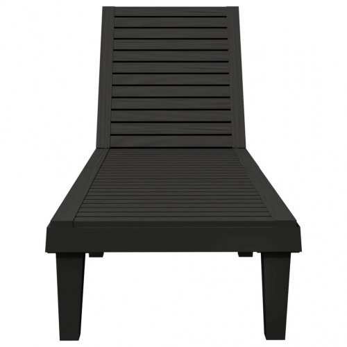 Liggestole sæt med 2 - justerbart ryglæn, polypropylen, sort 155×58×83 cm