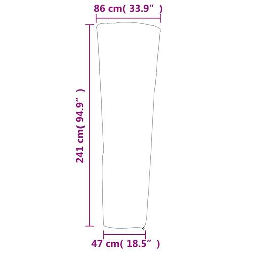 Overtræk til terrassevarmer 86x47x241 cm 420D Oxfordstof sort