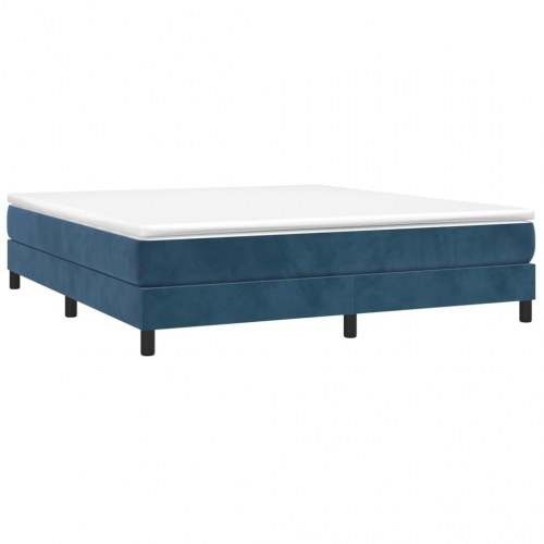 Boxspring sengeramme i fløjl - mørkeblå 160 x 200 cm
