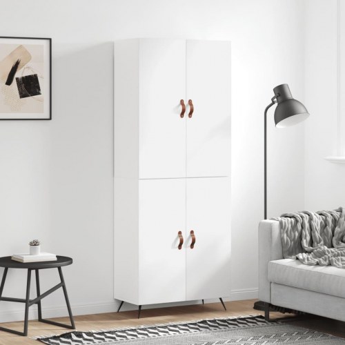 Højskab 69,5x34x180 cm konstrueret træ hvid