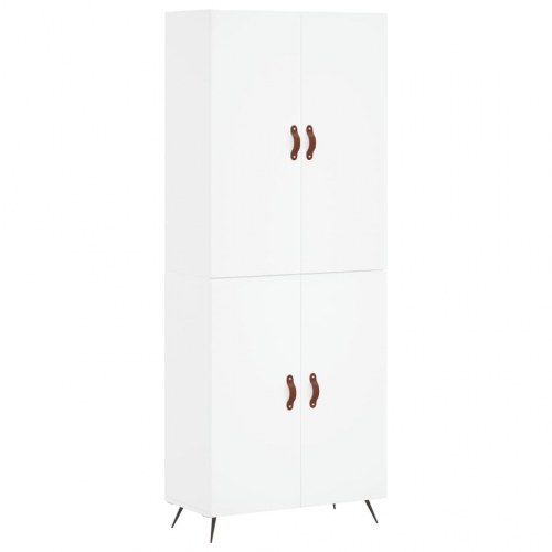 Højskab 69,5x34x180 cm konstrueret træ hvid