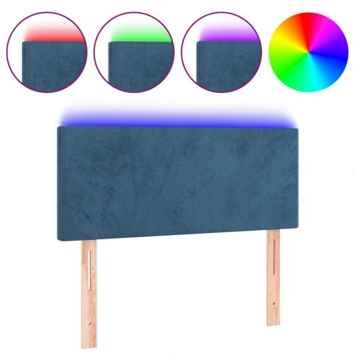 Sengegavl med LED-lys 80 x 5 x 78/88 cm velour mørkeblå