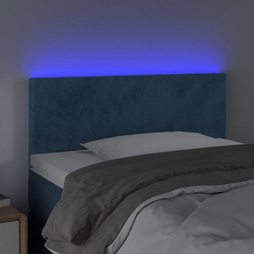 Sengegavl med LED-lys 80 x 5 x 78/88 cm velour mørkeblå
