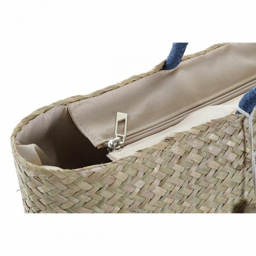 Strandtaske - Orange/Natur/Marineblå, fiber, 49 × 18 × 37 cm (2 stk.)