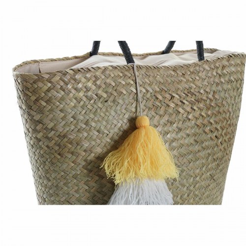 Strandtaske - Orange/Natur/Marineblå, fiber, 49 × 18 × 37 cm (2 stk.)