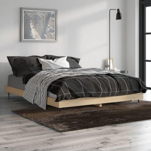 Sengeramme 140×190 cm i konstrueret træ - sonoma-eg