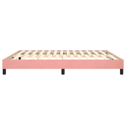 Boxspring sengeramme 160x200 cm i fløjl - lyserød