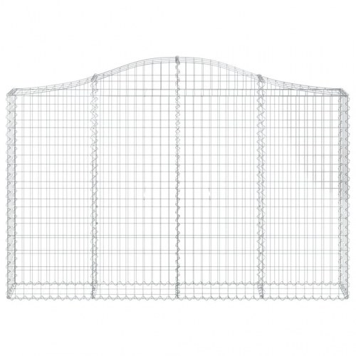 Buede gabionkurve 7 stk. 200x30x120/140 cm galvaniseret jern