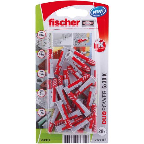 Rawlplugs Fischer DuoPower 534993 Ø 6 x 30 mm Nylon (45 enheder)