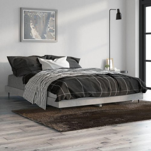 Sengestel 140x190 cm i konstrueret træ - betongrå
