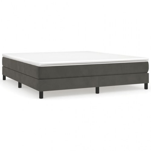 Boxspring sengeramme i fløjl - mørkegrå 180 × 200 cm