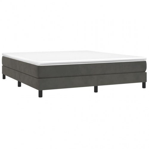 Boxspring sengeramme i fløjl - mørkegrå 180 × 200 cm
