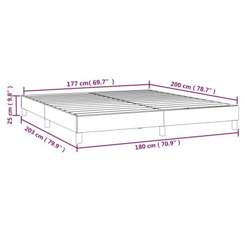 Boxspring sengeramme i fløjl - mørkegrå 180 × 200 cm