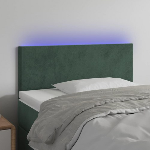 Sengegavl med LED-lys 90 x 5 x 78/88 cm - mørkegrøn