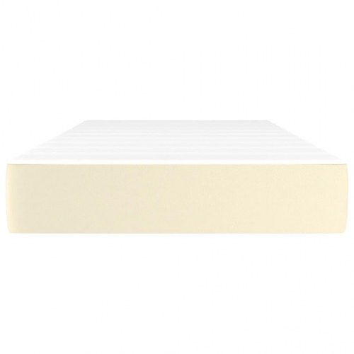 Springmadras med pocketfjedre - medium 100×200×20 cm, kunstlæder creme
