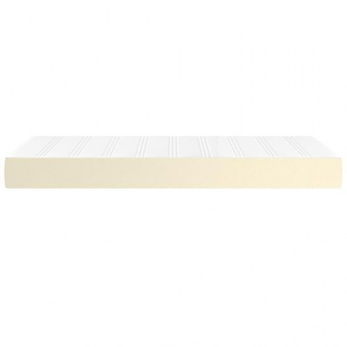 Springmadras med pocketfjedre - medium 100×200×20 cm, kunstlæder creme