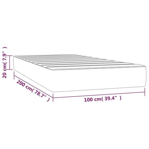 Springmadras med pocketfjedre 100x200x20 cm kunstlæder creme